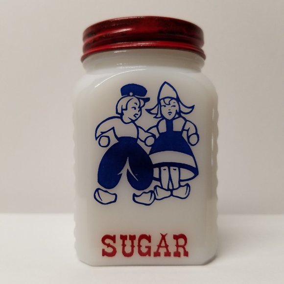 Hazel Atlas Dutch Boy & Girl Sugar Shaker - Picture 1 of 7